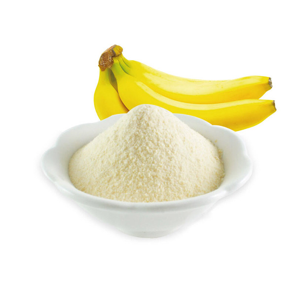 Polvo de plátano seco y liofilizado